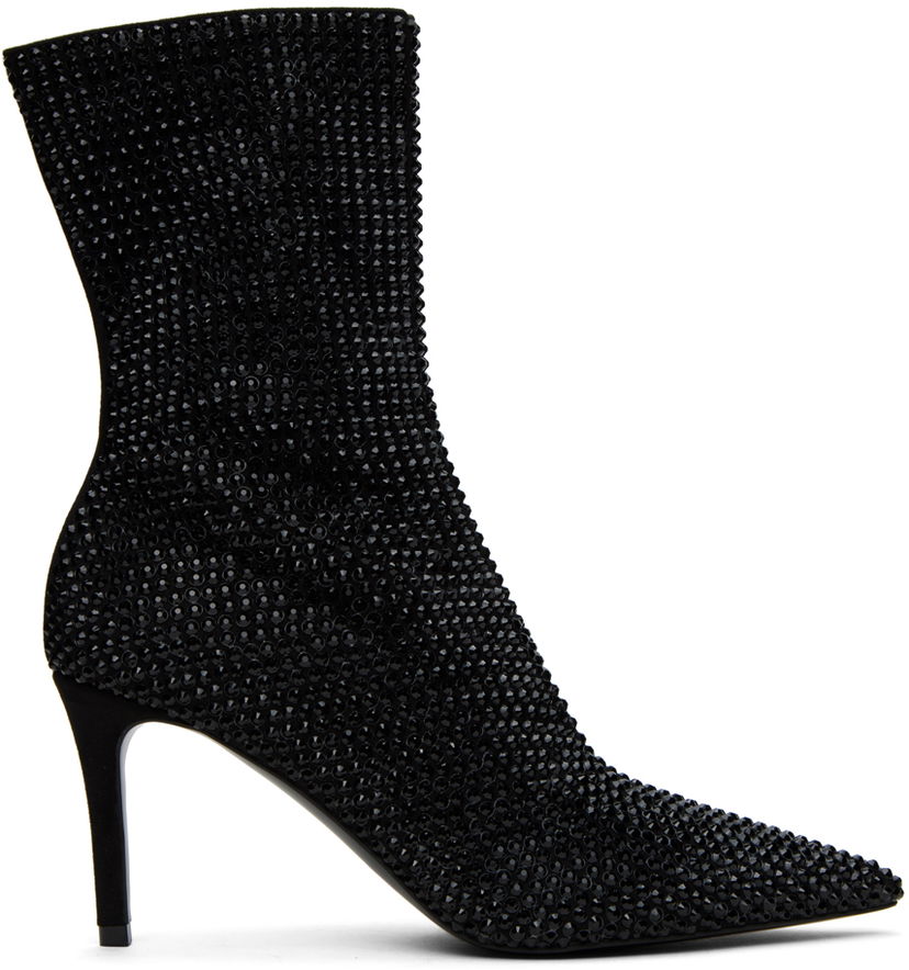 Skopleje Stella McCartney Stella McCartney Iconic Crystal-Embellished Pointed-Toe Boots Sort | 810276E00059