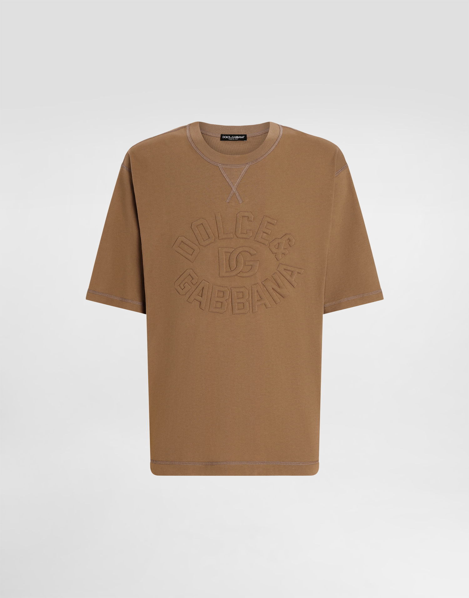 T-shirt Dolce & Gabbana Dolce & Gabbana Cotton T-Shirt with Embossed Logo Brun | G8SJ6ZG7O2QM0672, 0