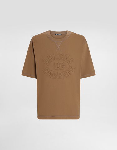 T-shirt Dolce & Gabbana Dolce & Gabbana Cotton T-Shirt with Embossed Logo Brun | G8SJ6ZG7O2QM0672, 0