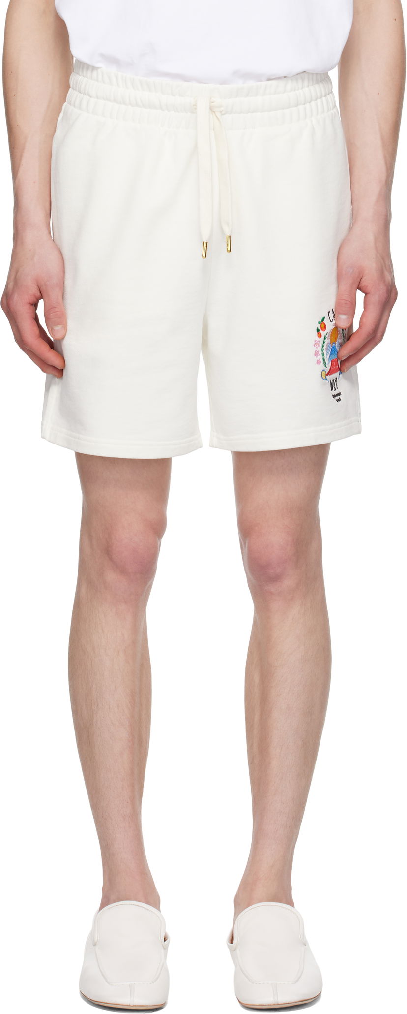 Shorts Casablanca Casablanca 'Casa Way' Mountain Sweat Shorts Hvid | MPF25-JTR-003-04