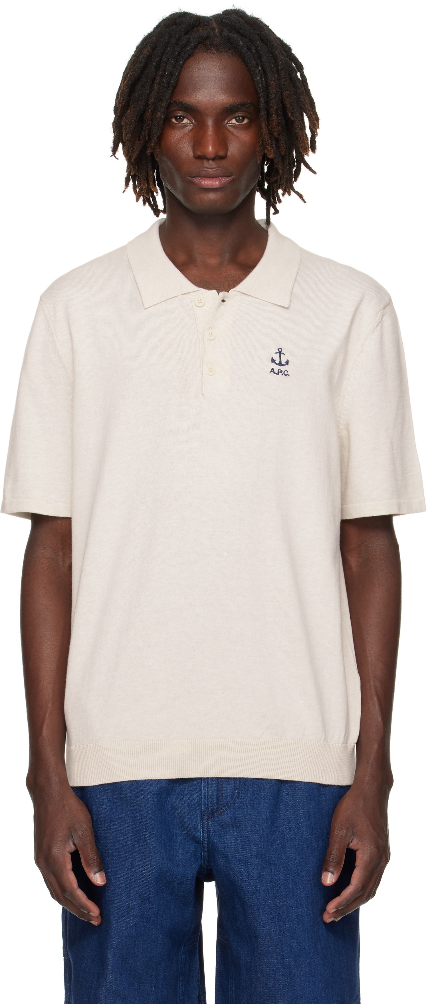 Polo skjorte A.P.C. A.P.C. Octave Knit Polo Beige | COGDK-H23415, 0
