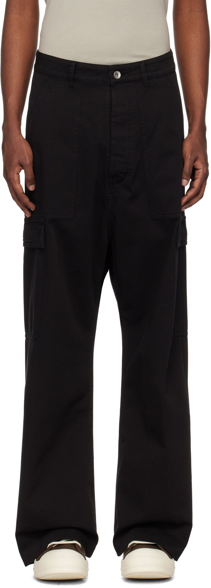 Cargo bukser Rick Owens Cargo Pants Cotton Twill Sort | DU02D2354 TW