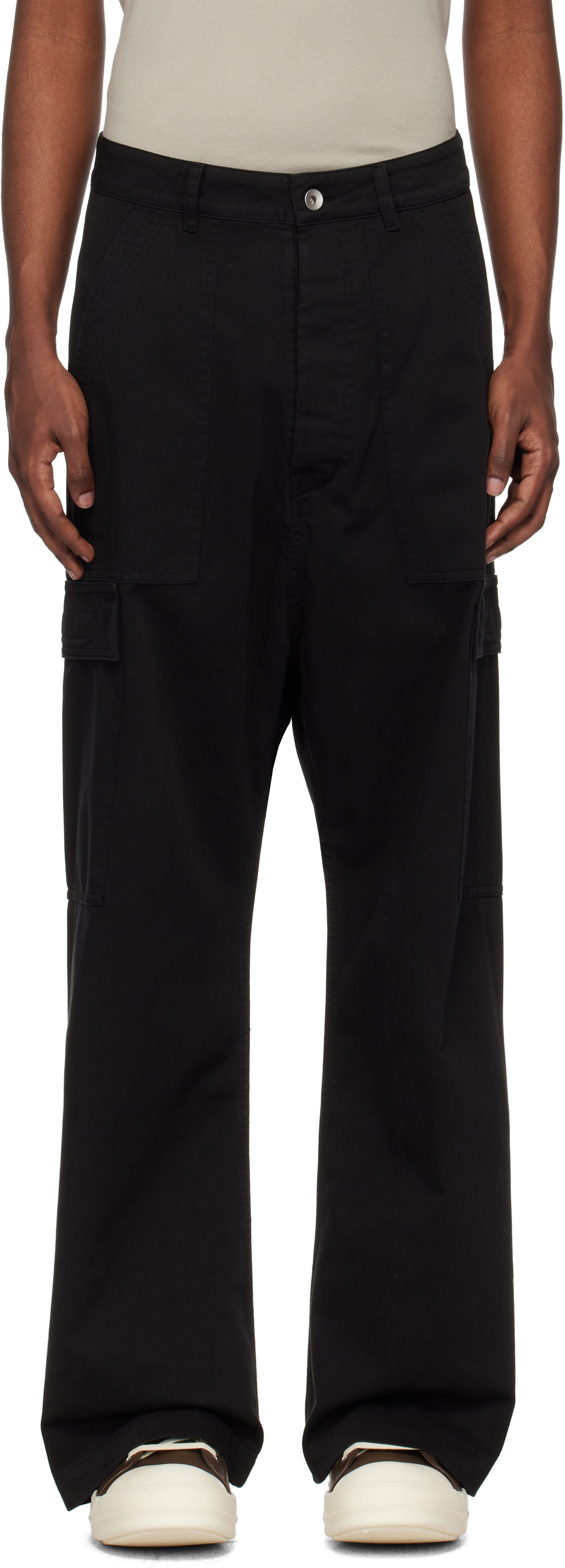 Cargo bukser Rick Owens Cargo Pants Cotton Twill Sort | DU02D2354 TW, 0