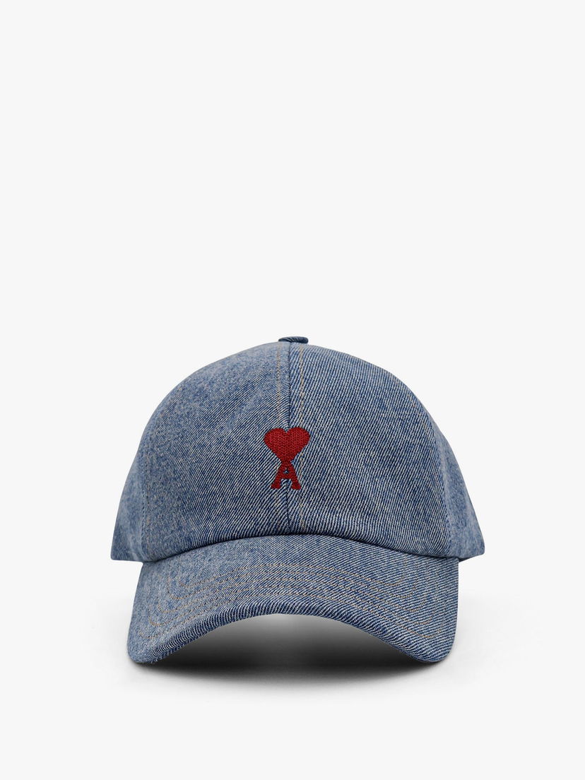 Kasket AMI Denim Baseball Cap Ami Paris Blå | UCP116DE0046480