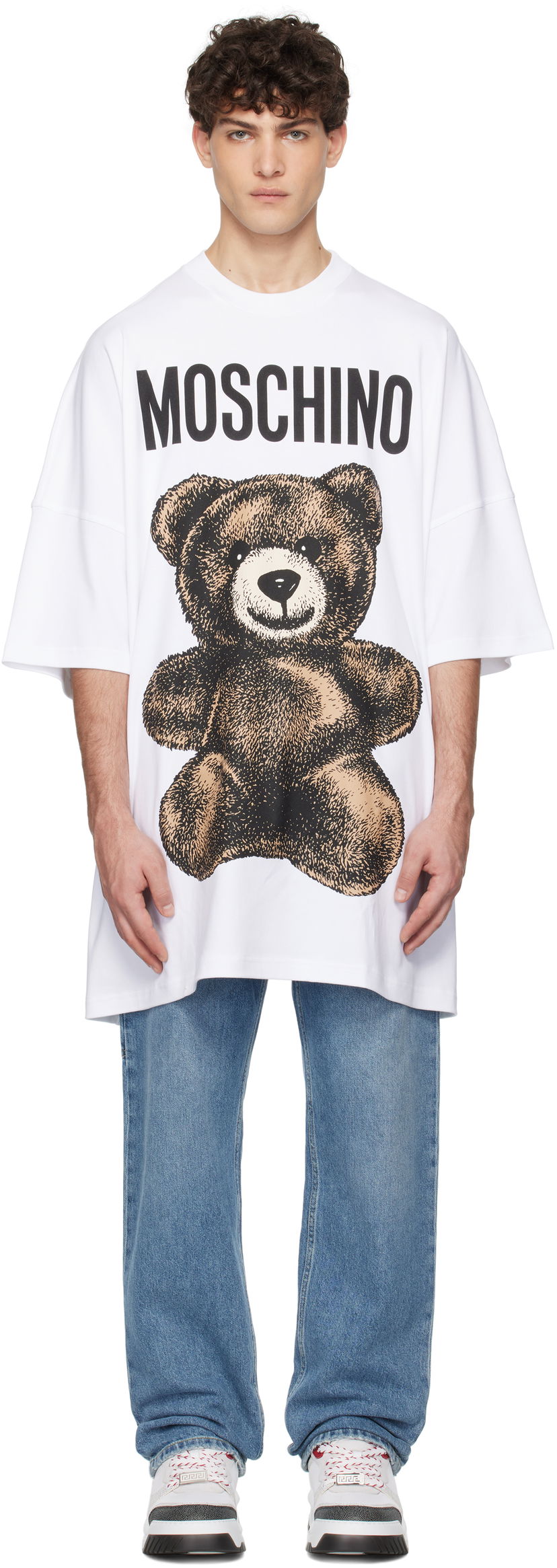 T-shirt Moschino Moschino Oversized Maxi Teddy Bear T-Shirt Hvid | 251ZZV071202441001