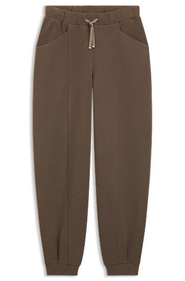 Træningsdragt BOSS Relaxed-fit tracksuit bottoms with lustrous piping Brun | 50548633