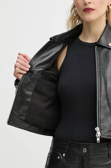 Jakke STAND STUDIO Stand Studio Brooke Cropped Leather Jacket Sort | 66384.7750, 5