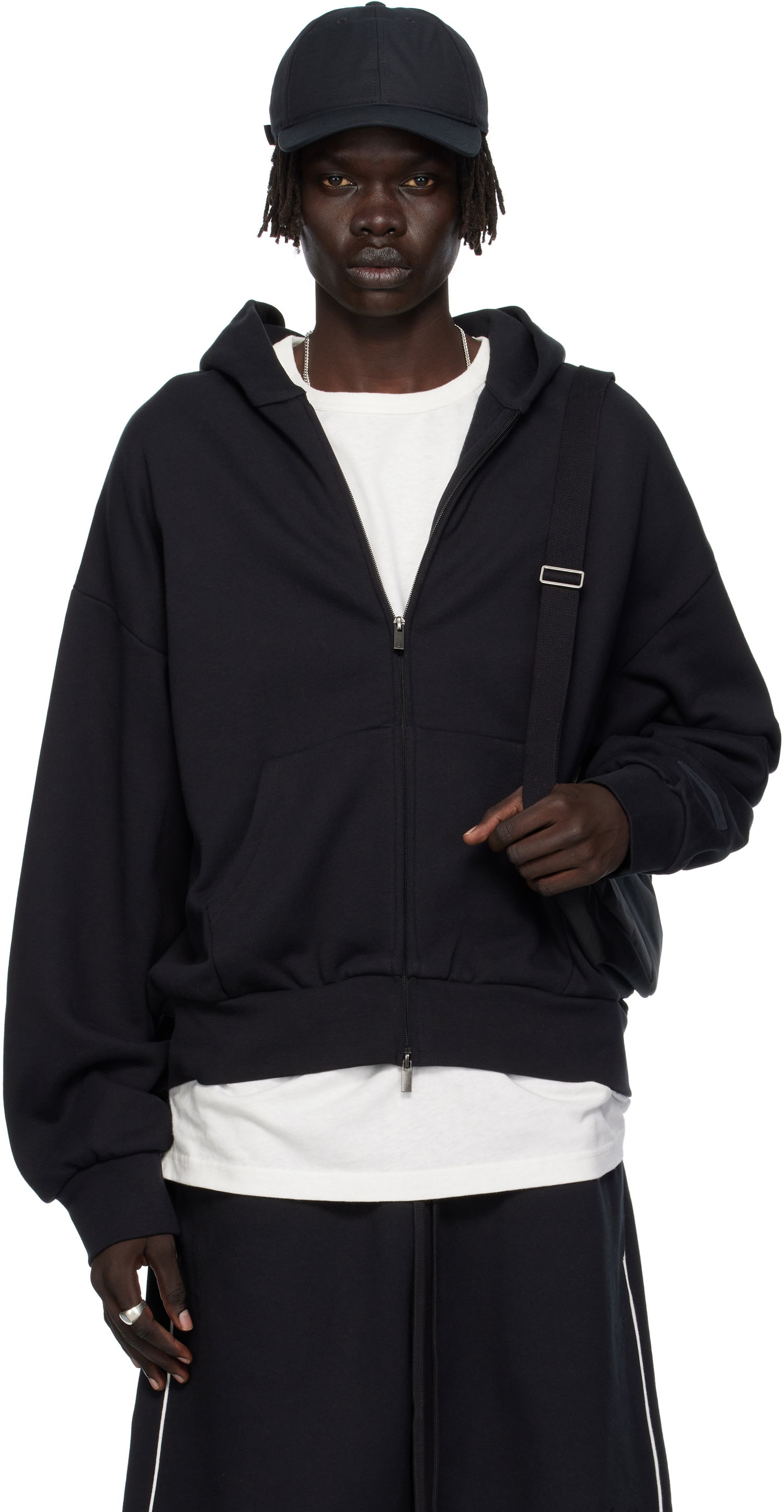 Sweatshirt Fear of God Fear of God ESSENTIALS Classic Fit Fleece Zip-Up Hoodie Sort | 192SP254780F, 0