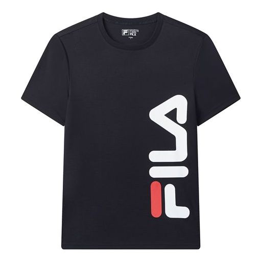 T-shirt FILA Alphabet Knit Short Sleeve T-Shirt Mørkeblå | F11M028163F-NV