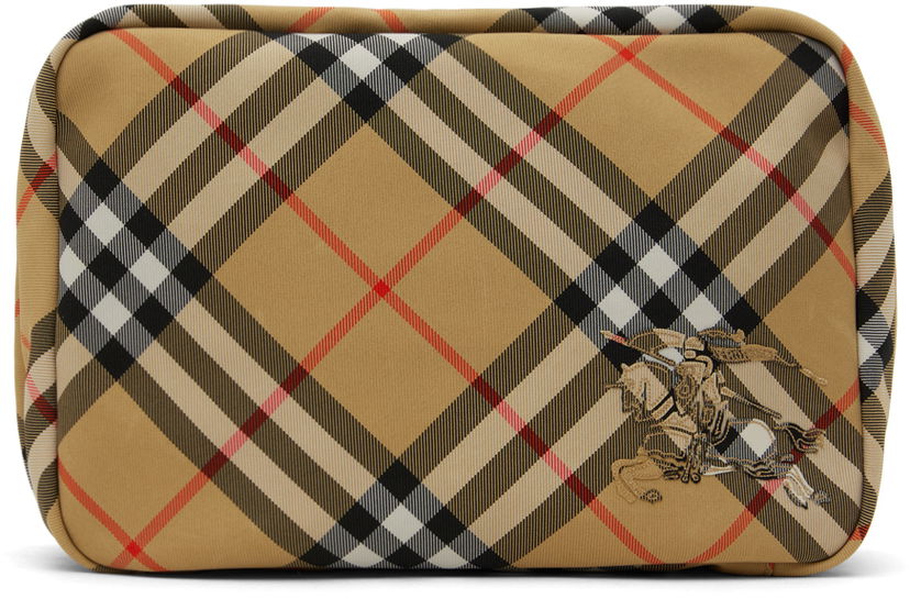 Rejsetaske Burberry Check Travel Pouch Beige | 8092707