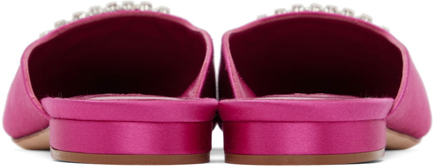 Skopleje Manolo Blahnik Manolo Blahnik Sigulona Satin Mules with Jewel Embellishment Lyserød | 222-1039, 1