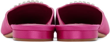 Skopleje Manolo Blahnik Manolo Blahnik Sigulona Satin Mules with Jewel Embellishment Lyserød | 222-1039, 1