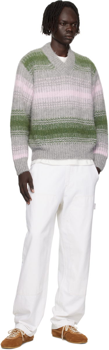 Sweater KENZO Kenzo Paris 'Speed Stripe' V-Neck Sweater Grå | FF65PU7423CG, 3