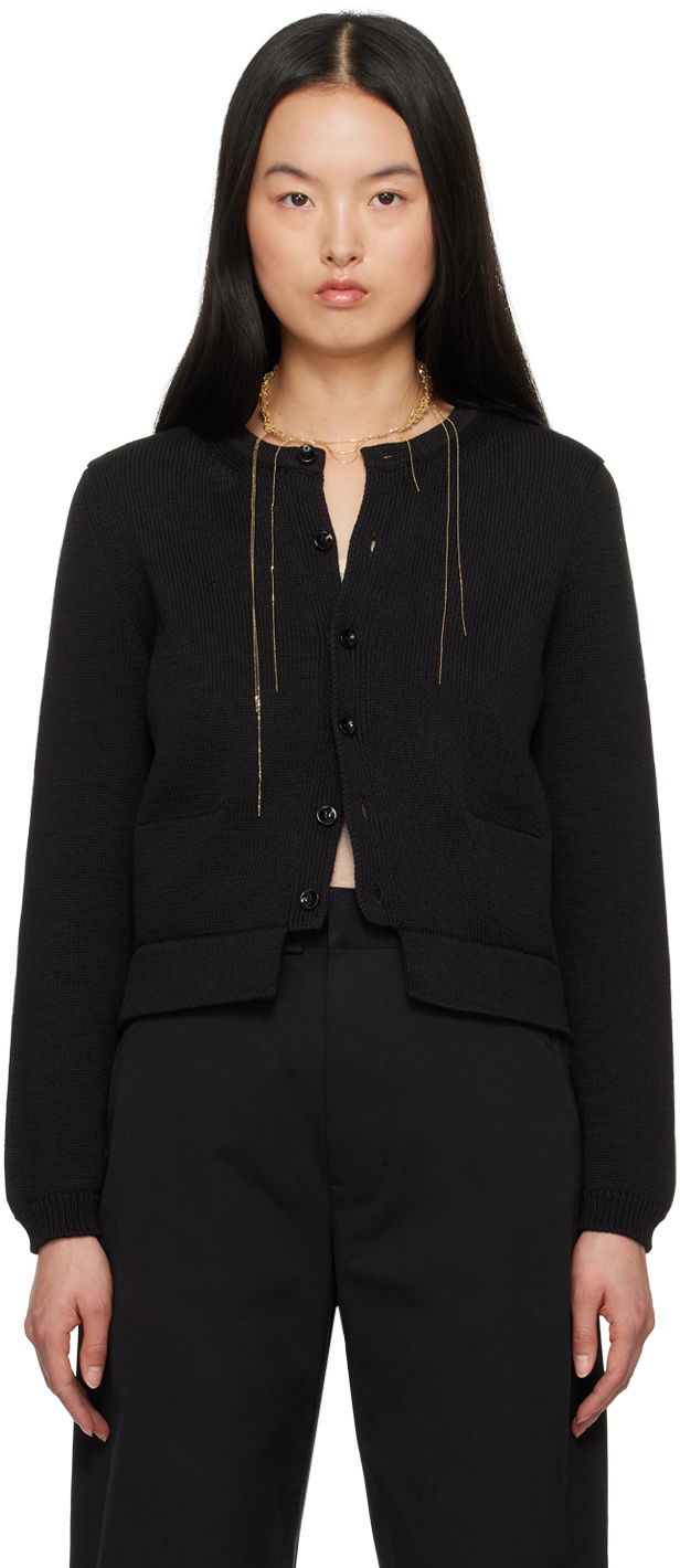 Sweater LEMAIRE LEMAIRE Cropped Knit Cardigan Sort | TO1209 LK1022