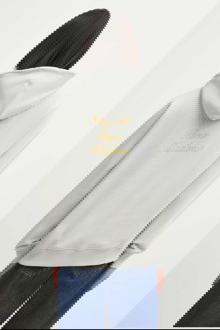 Sweatshirt Drôle de Monsieur Drôle de Monsieur Le Hoodie Slogan Calligraphy Grå | I.HO168.CO127, 0