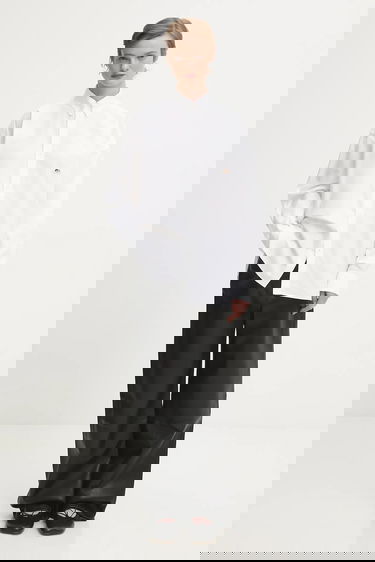 Skjorte Fiorucci Angel Patch Relaxed Fit Button-Up Shirt with Classic Collar Hvid | W02SMTLO055CO01WH01, 4