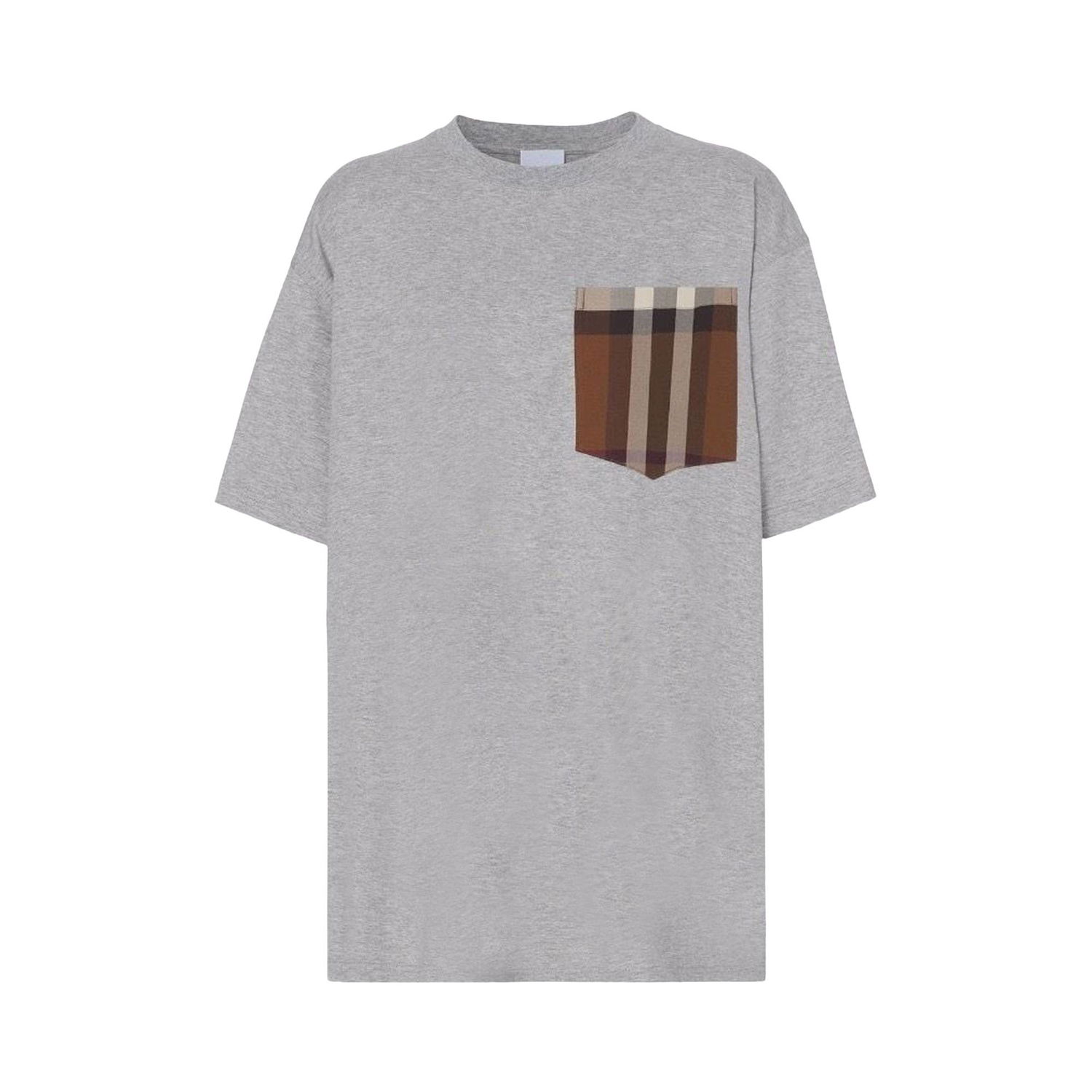 T-shirt Burberry Check Print Pocket Tee Grå | 8048923, 1