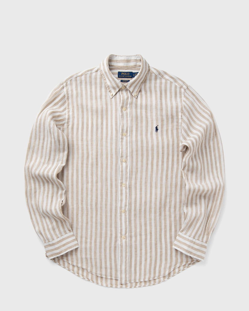 Skjorte Polo by Ralph Lauren Polo Ralph Lauren Striped Linen Sport Shirt Beige | 710969636002
