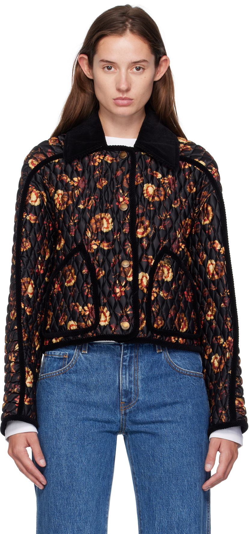 Jakke Burberry Burberry Floriston Quilted Jacket Sort | 8116976