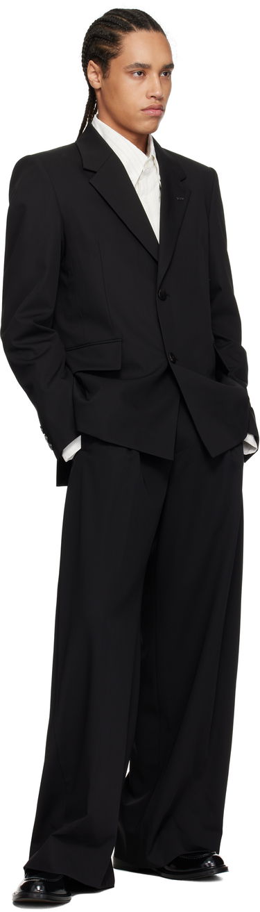 Bukser WOOYOUNGMI WOOYOUNGMI Wool Wide Leg Trousers Sort | W251PT03, 3