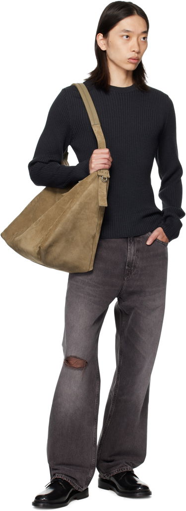 Sweater OUR LEGACY OUR LEGACY Compact Round Neck Sweater Mørkeblå | M4253CO, 3