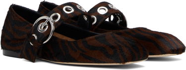 Skopleje Aeyde Aeyde Uma Eyelet Mary-Jane Ballerina Flats Brun | A11-FL-RKLS08FL159-SS25-953-070, 3