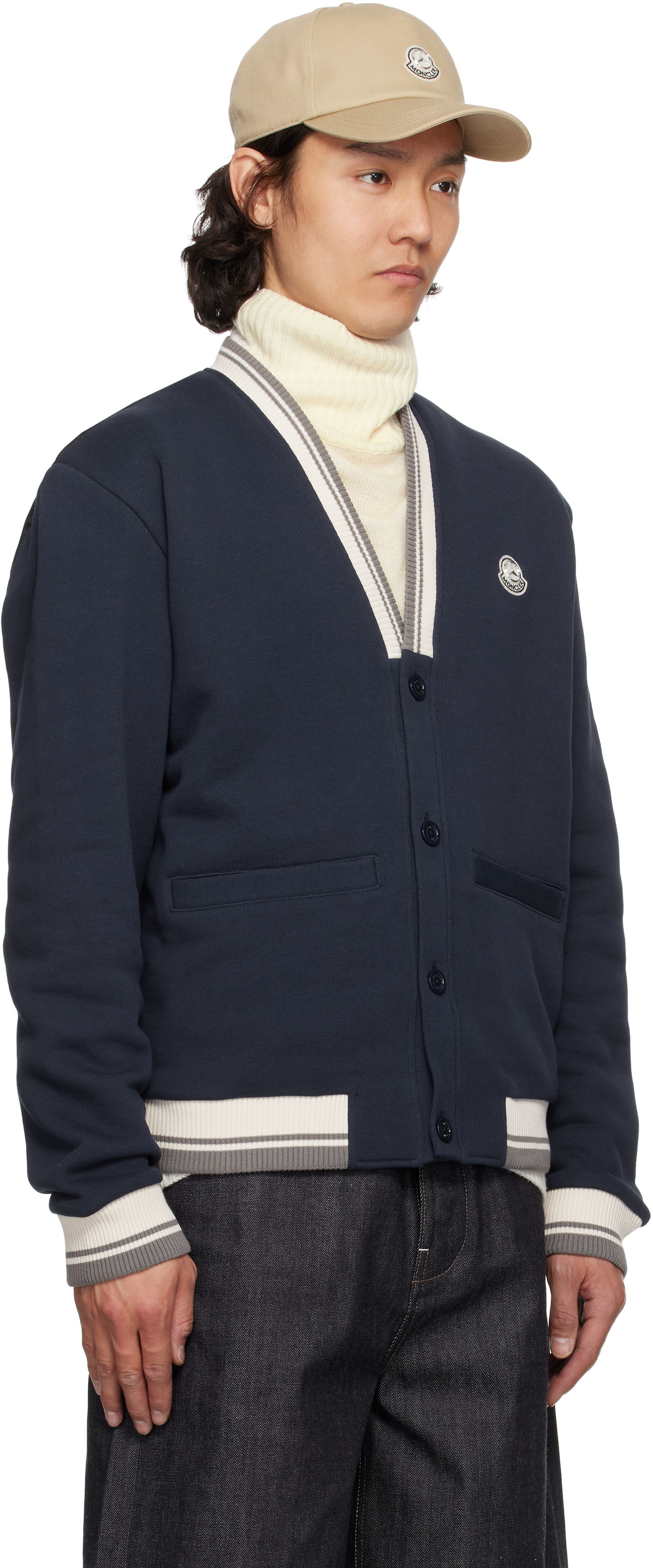 Sweater Moncler Moncler Genius Mercedes-Benz by NIGO Sweatshirt Cardigan Mørkeblå | K14018G0000589AWV, 1