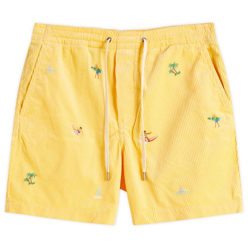Shorts Polo by Ralph Lauren Ralph Lauren Surfer Embroidered Prepster Shorts, Size Large Gul | 710963418001