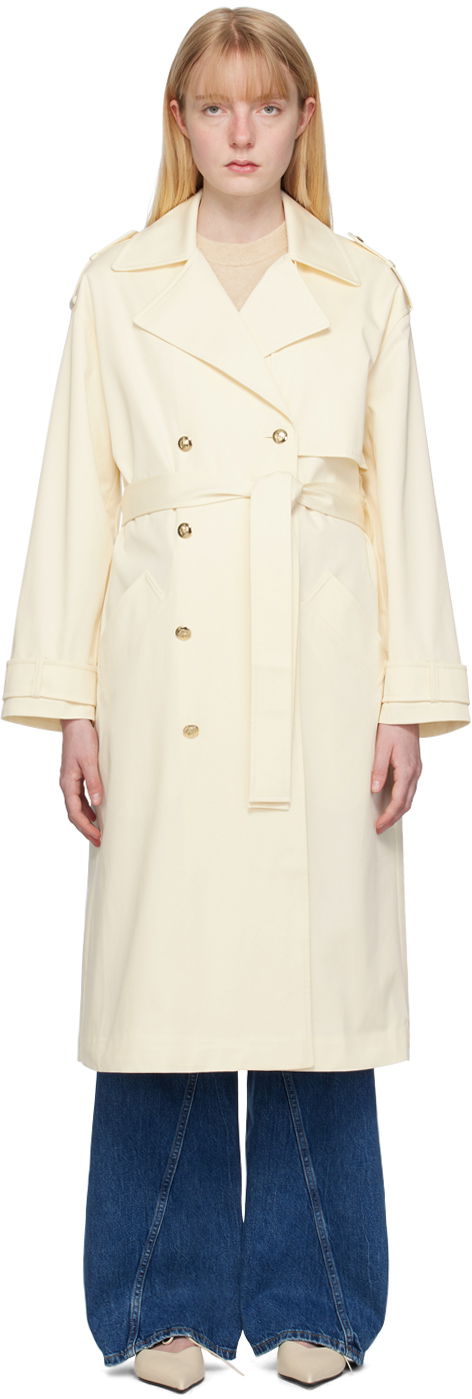 Trenchcoat Anine Bing Layton Double Breasted Trench Coat Beige | A-01-10070-120