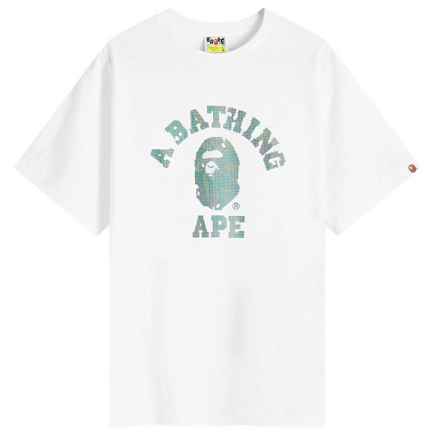 T-shirt BAPE Bitmap College T-Shirt Hvid | 001TEK801039M-WHT, 0