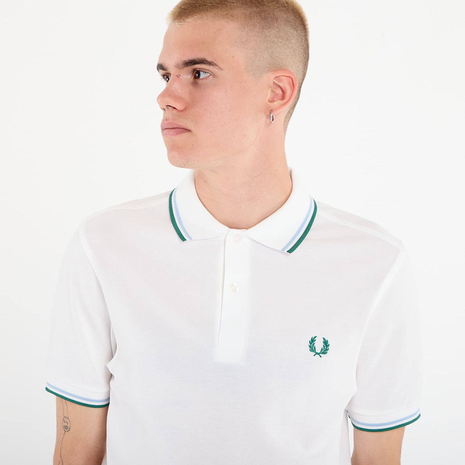 Polo skjorte Fred Perry Twin Tipped Shirt Hvid | M3600 Z52, 1