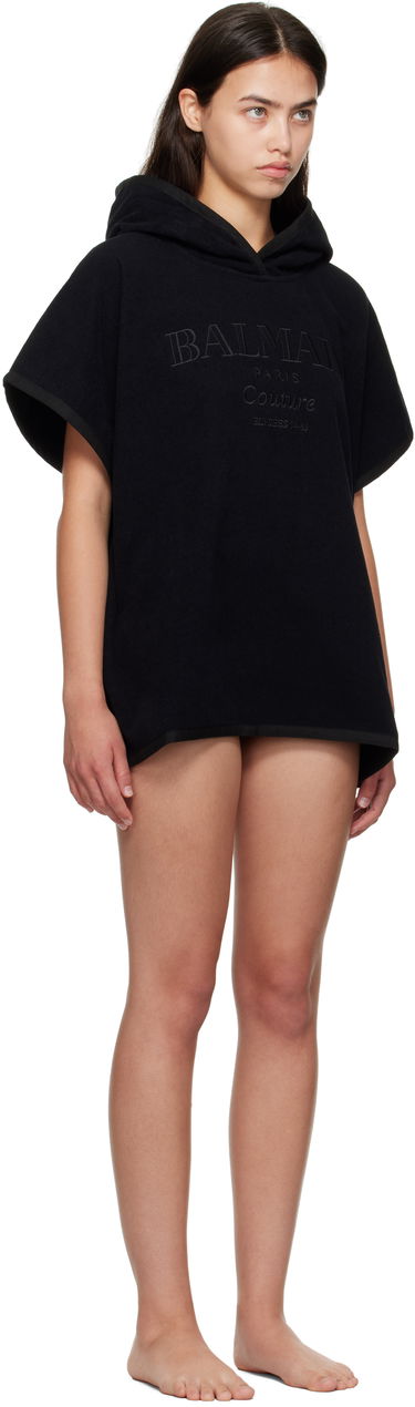 Badetøj Balmain Balmain Couture Hooded Cover-up Sort | BKP472400, 1