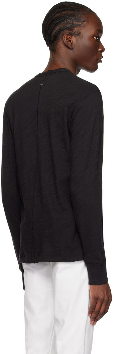 T-shirt rag & bone Flame Long Sleeve Henley Sort | M000T676G, 2