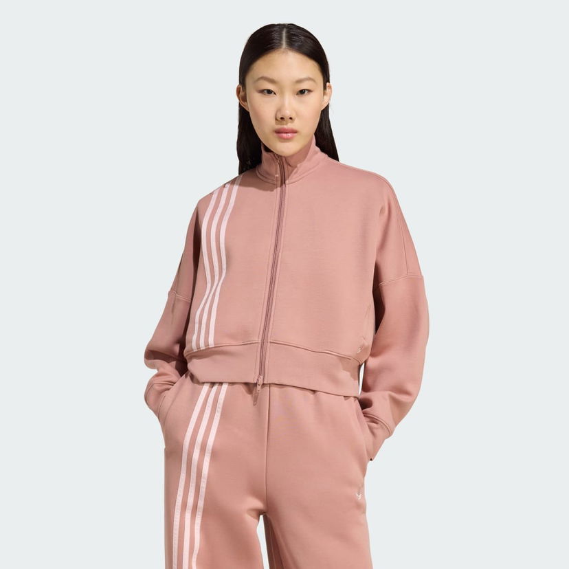 Sweatshirt adidas Performance 3-Stripes Zip-Up Cropped Sweatshirt Lyserød | JW3609