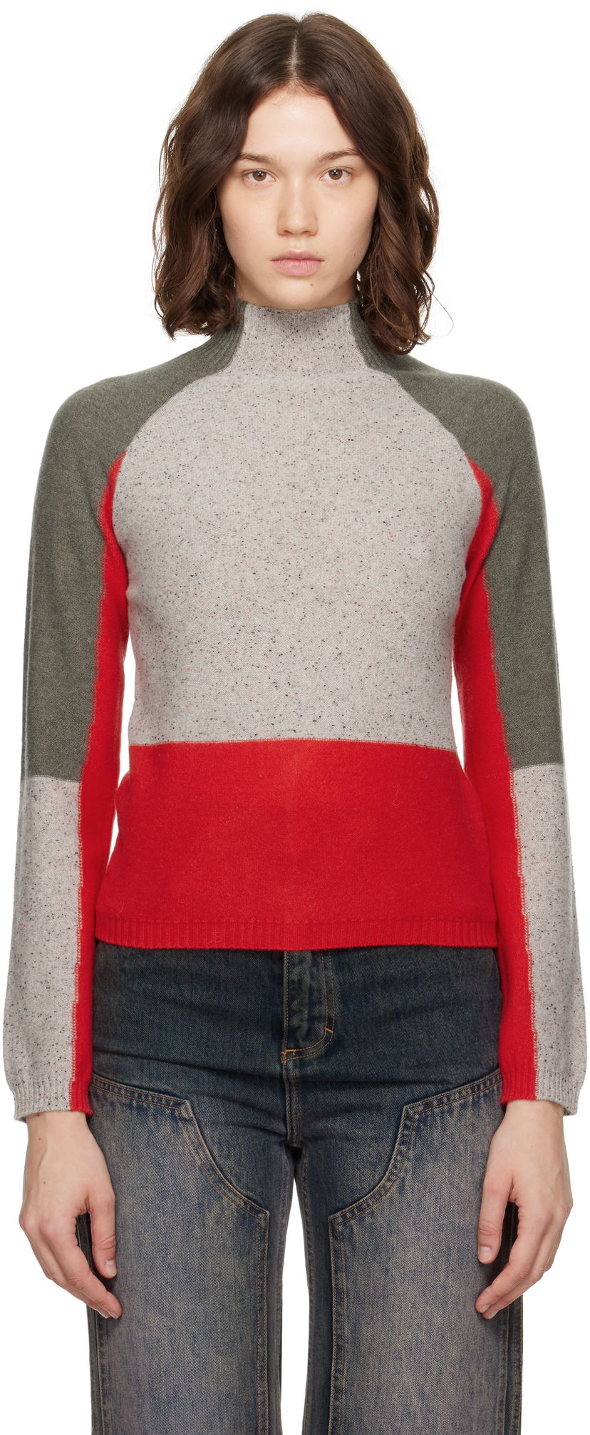 Sweater Eckhaus Latta Eckhaus Latta Racer Color-Block Turtleneck Flerfarvet | 8259-EL-PF25-W -