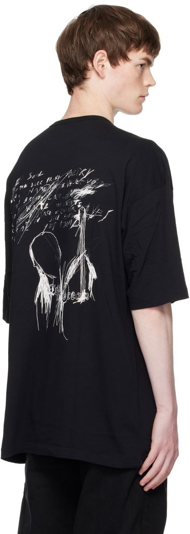 T-shirt Ann Demeulemeester Ann Demeulemeester Dieter Sketchbook Graphic T-Shirt Sort | B0012878-FA206-099, 2