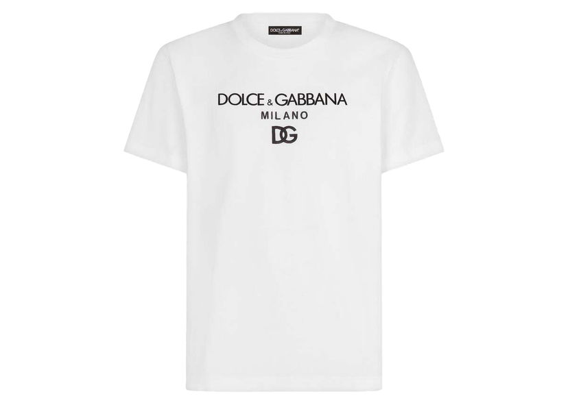 T-shirt Dolce & Gabbana Cotton DG Embroidery and Patch T-shirt White Hvid | G8NC5ZG7B9XW0800