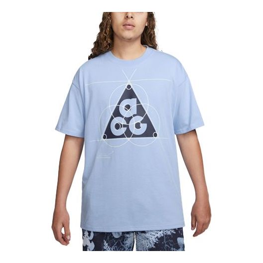 T-shirt Nike ACG Leyline Geometric Print T-Shirt Blå | FB8120-479