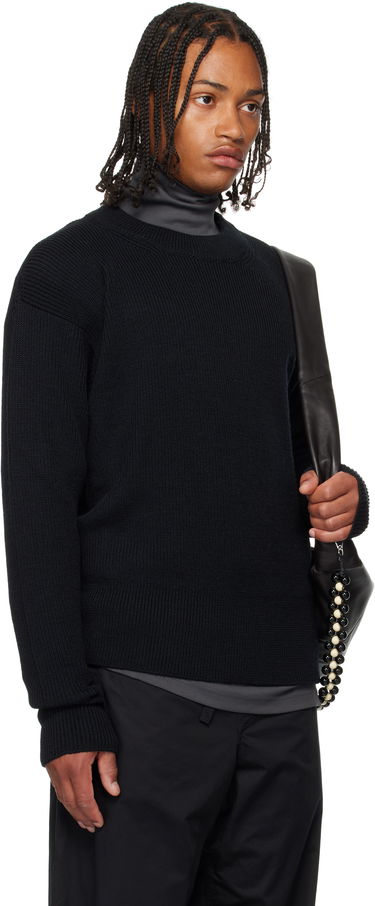 Sweater LEMAIRE LEMAIRE Boxy Round Neck Sweater Sort | TO1419 LK1042, 1