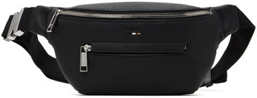 Rygsække og tasker BOSS Black Grained Faux-Leather Pouch Sort | 50523434, 0