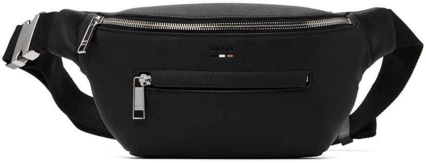Rygsække og tasker BOSS Black Grained Faux-Leather Pouch Sort | 50523434