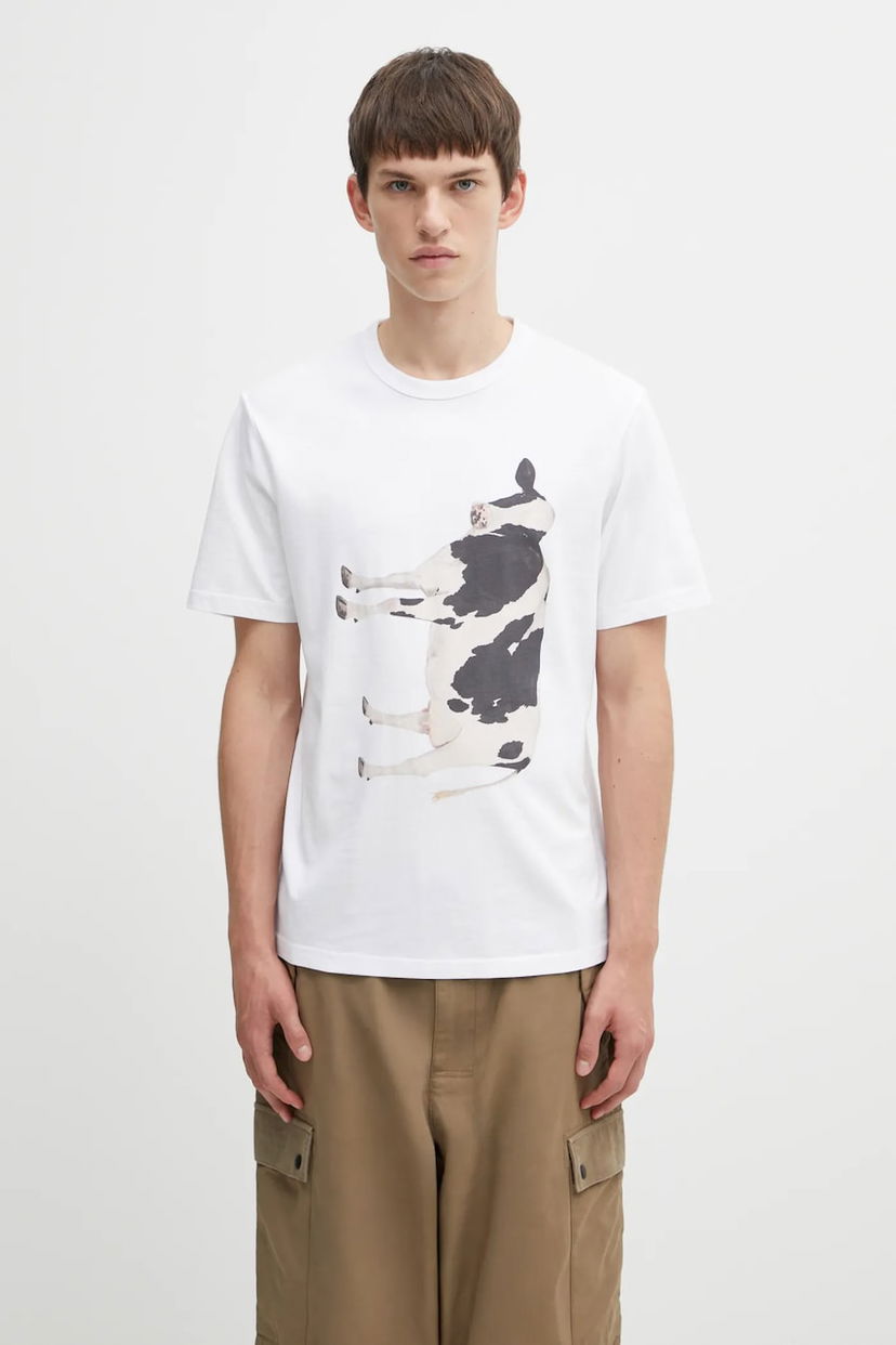 T-shirt Barbour Barbour x Paul Smith Cow Print T-Shirt Hvid | MTS1525WH11
