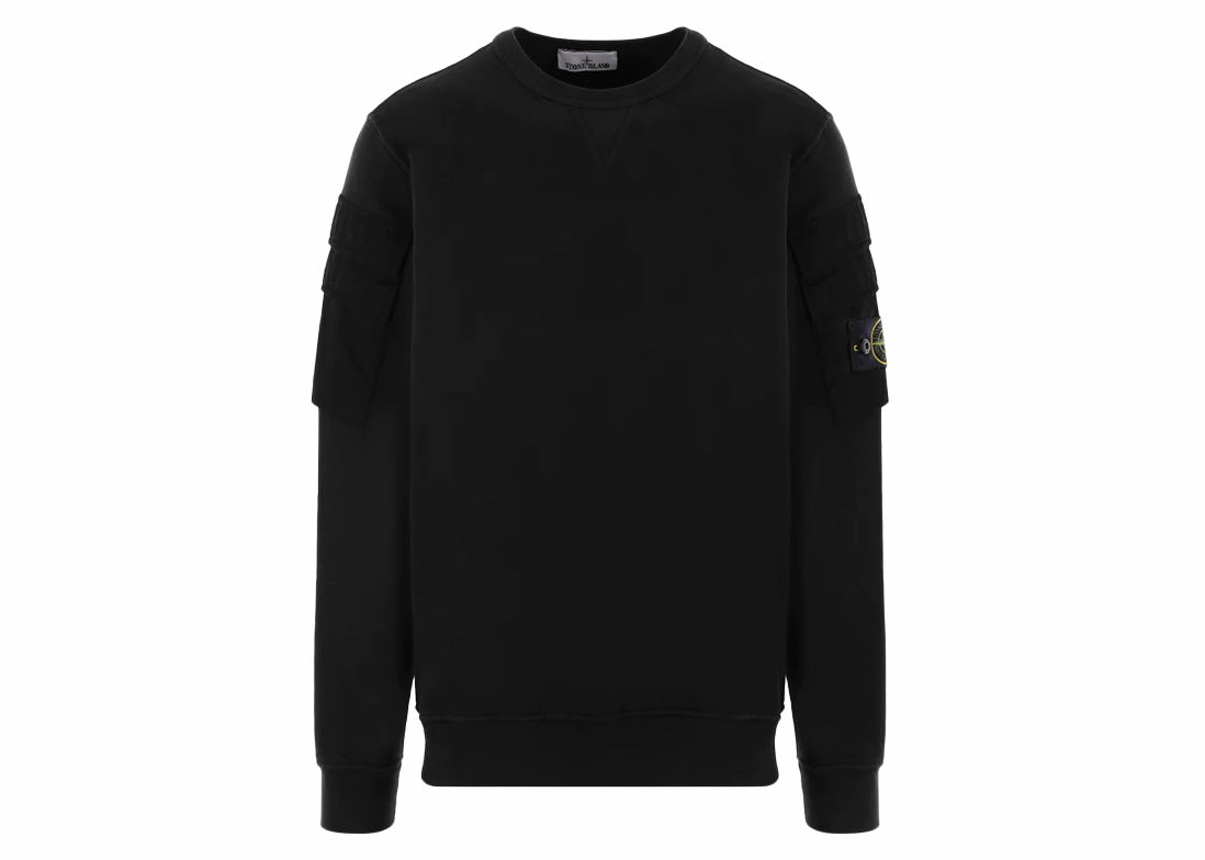 Sweatshirt Stone Island Garment Dyed Pocket Crewneck Sort | 791560577-V0029, 0