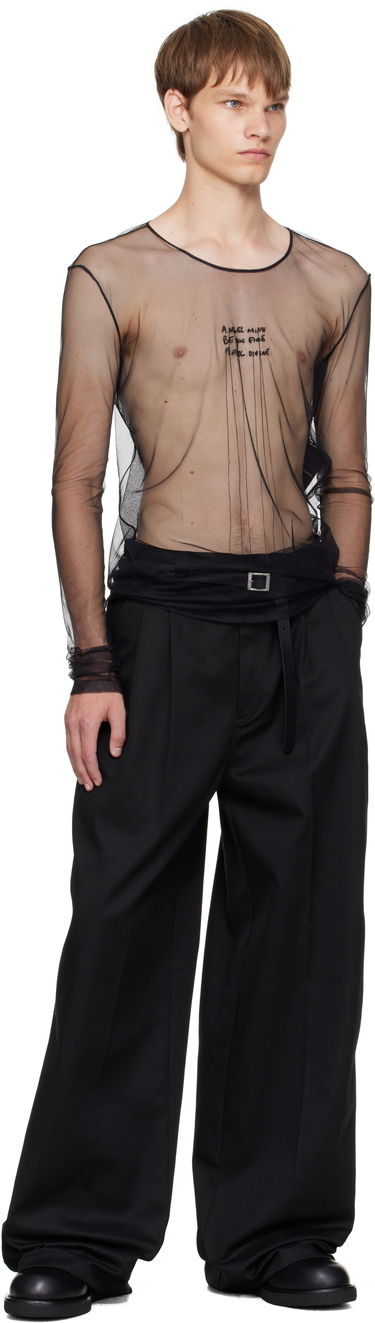 T-shirt Ann Demeulemeester Ann Demeulemeester 'Angel Divine' Sheer Long Sleeve T-Shirt Sort | B0013163-FA585-099, 3