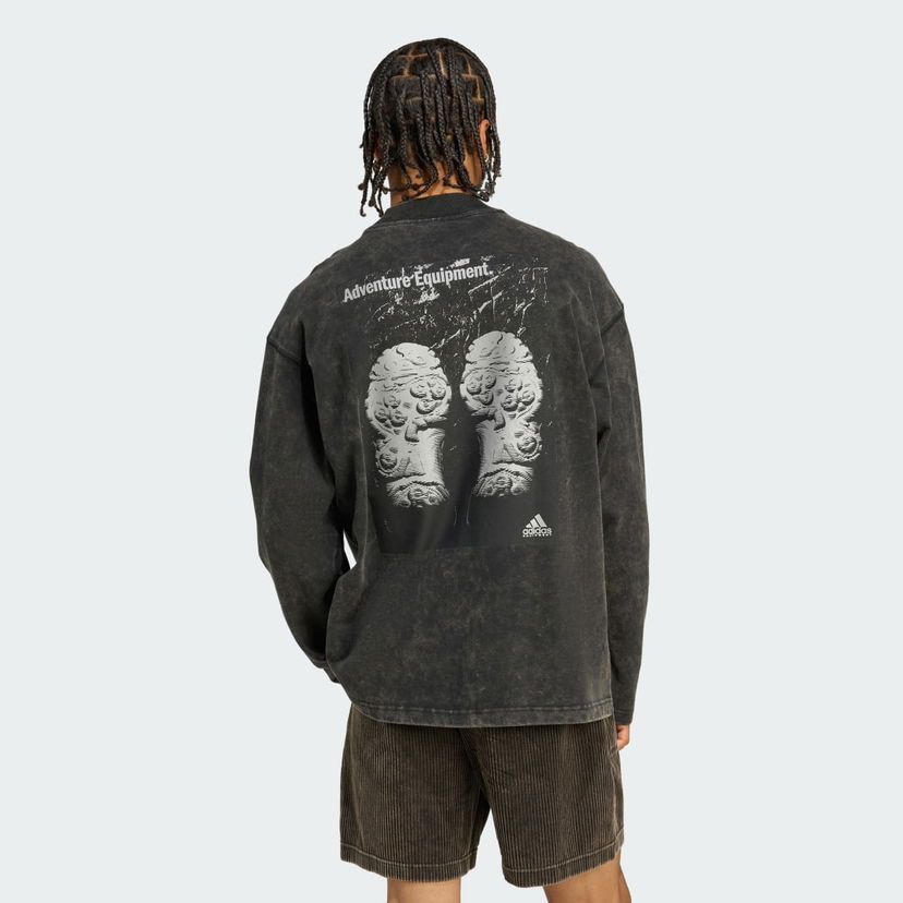 T-shirt adidas Performance EQT Graphic Long Sleeve T-Shirt Sort | JX1588