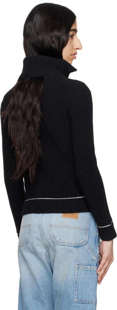 Sweater Maison Margiela MM6 Maison Margiela Slitted Camionneur Track Jacket Sort | S62AN0142 M13124, 2
