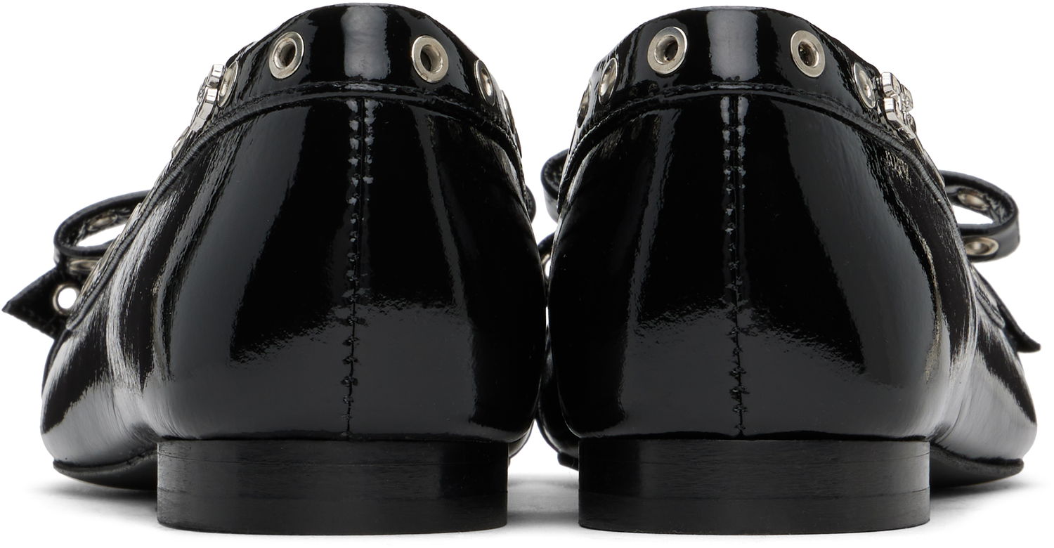 Kjole GANNI GANNI Eyelet Bow Ballerina Flats Sort | S2755, 1