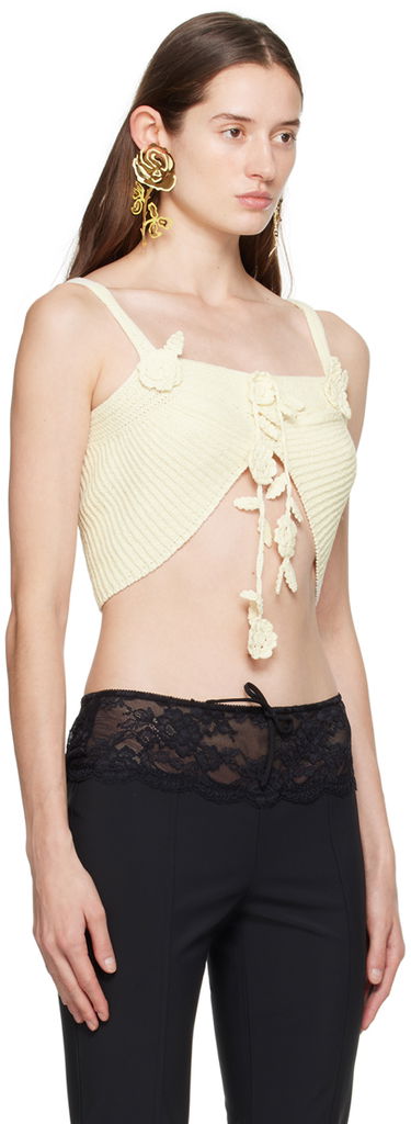 Tanktop Blumarine Flower Lace-Up Camisole Beige | P422M417A, 1