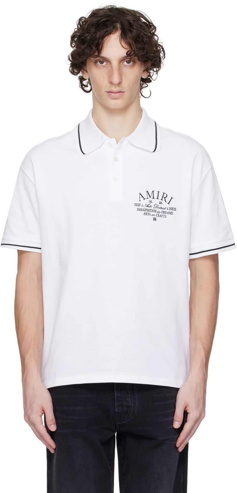 Polo skjorte AMIRI Amiri Arts District Polo Hvid | AMJYPO1008