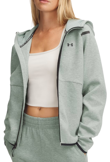 Sweatshirt Under Armour Unstoppable Fleece Full-Zip Hoodie Grøn | 1379842-348, 0